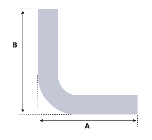 Sheet metal being bent, with references to the flanges' length.