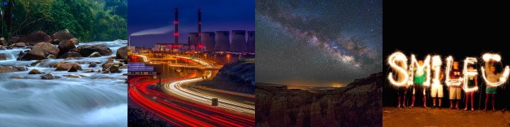 Image of different creative shots at slow shutter speeds.