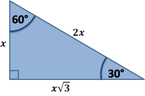 Special right triangle: 30-60-90.