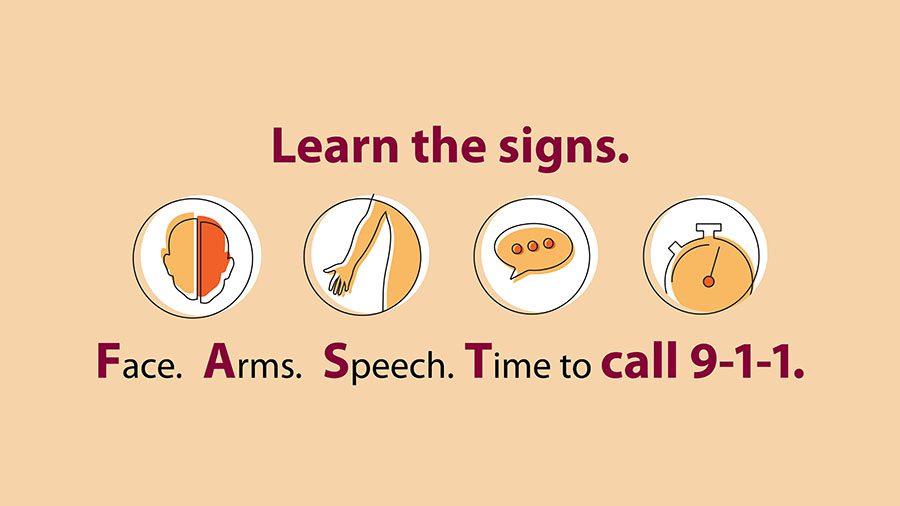 If you think someone may be having a stroke, act F.A.S.T (F- Face; A - Arms; S - Speech; T - Time